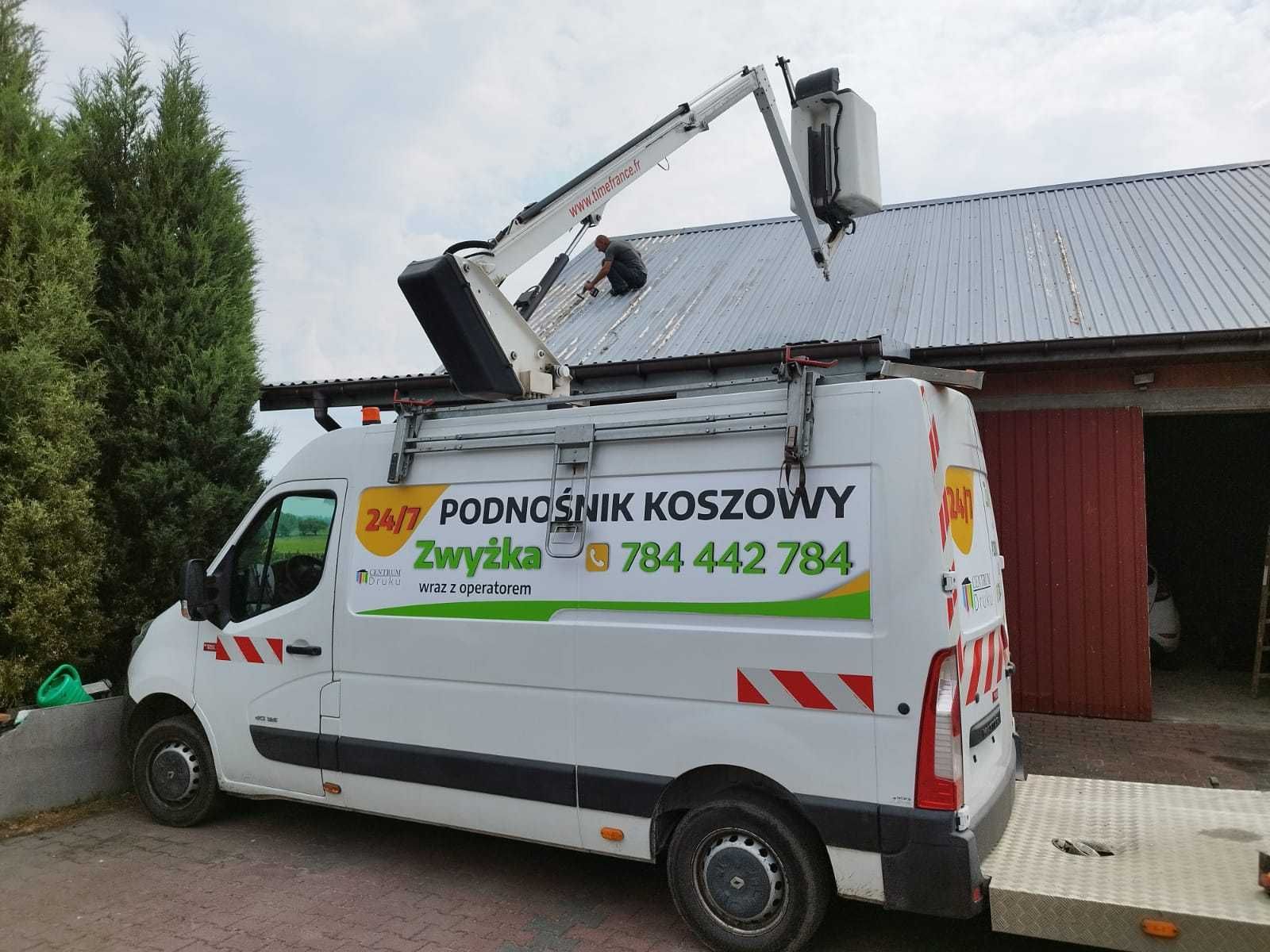 Podnośnik Koszowy Zwyżka Prace Wysokościowe Wynajem Kosz Montaż UDT