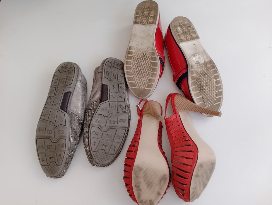 Zestaw buty espadryle półbuty na obcasie kryształki