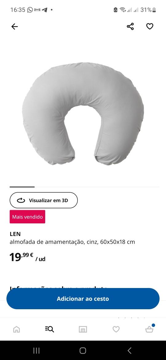 Almofada de amamentação Ikea