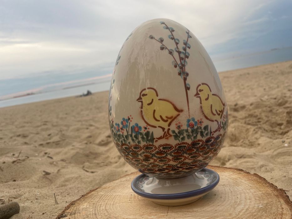 Duże jajko ceramiczne ozdoba wielkanocna Ceramika Bolesławiec 23 cm