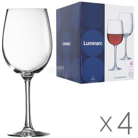 Набір із 4-х келихів для вина 550ml luminarс, бокали