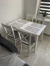 Zestaw stół rozkładany + 4 krzesła praktycznie nieużywany