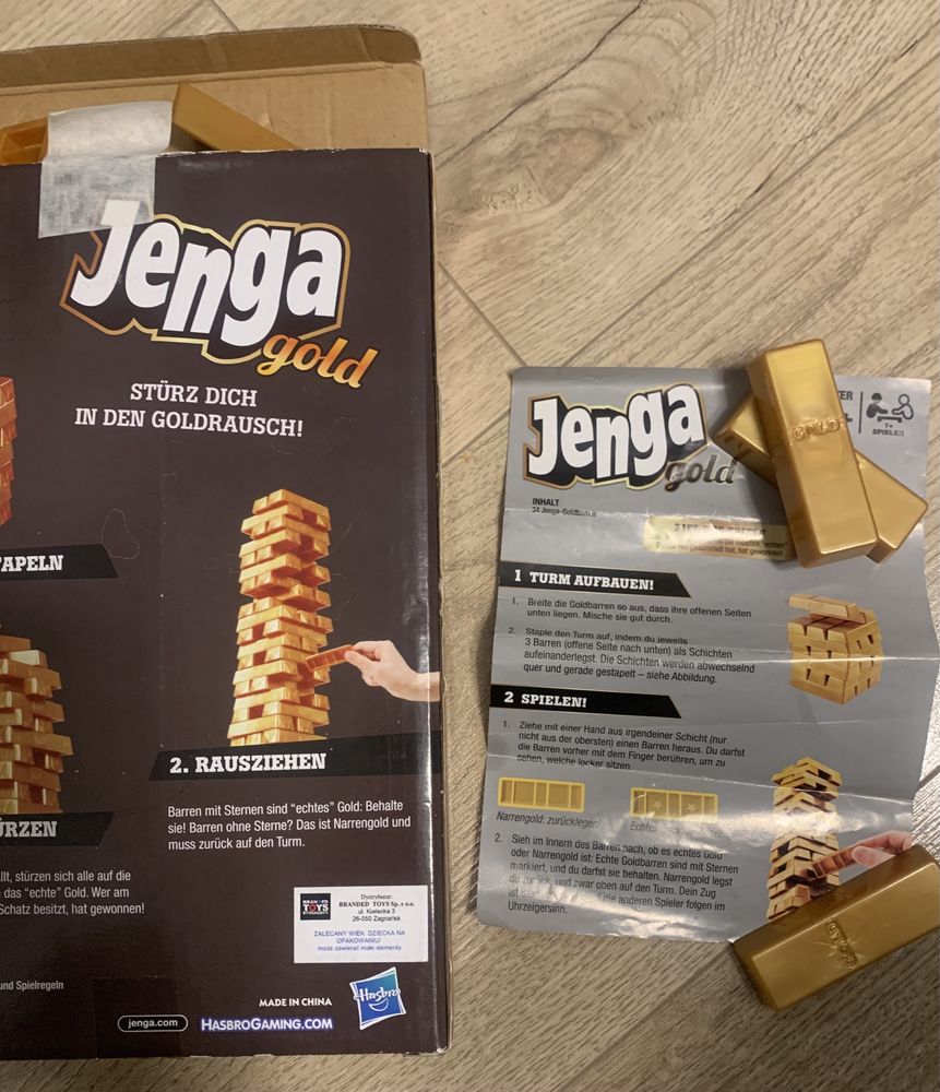 Gra zręcznościowa Hasbro Jenga Gold B7430