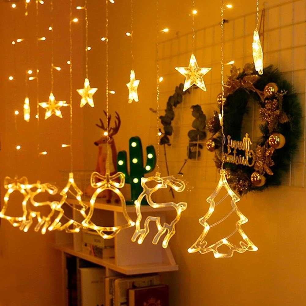 Kurtyn świetlna 138 LED, oświetlenie świąteczne, wodoodporna, Aj8