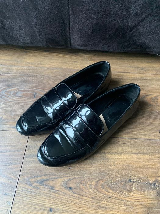 Lakierowane czarne mokasyny półbuty Mango rozmiar 37