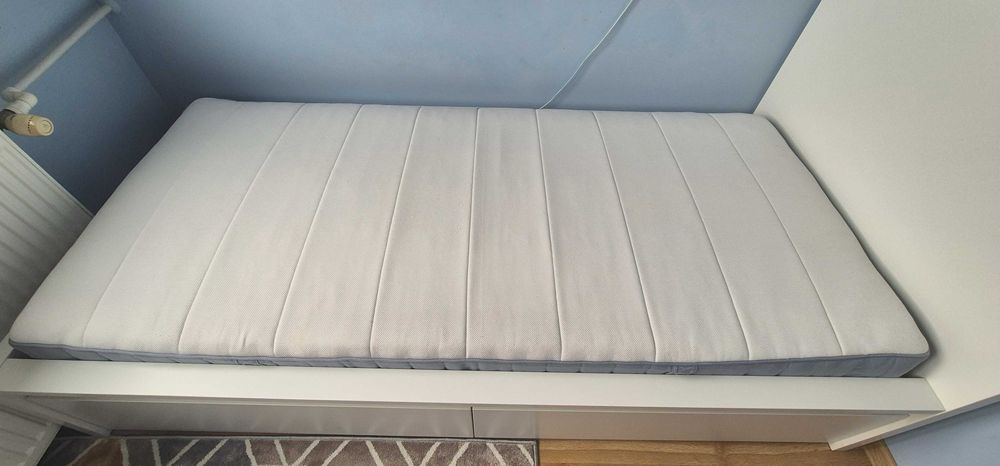 Łóżko 90x200 MALM IKEA +pojemniki+materac+gratisy