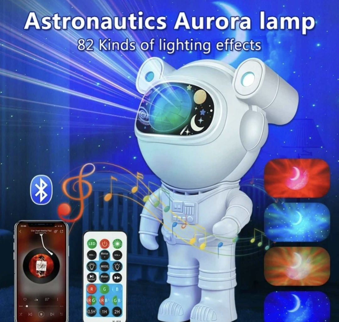 Астронавт,  ночник проектор звёздного неба, ночник в подарок