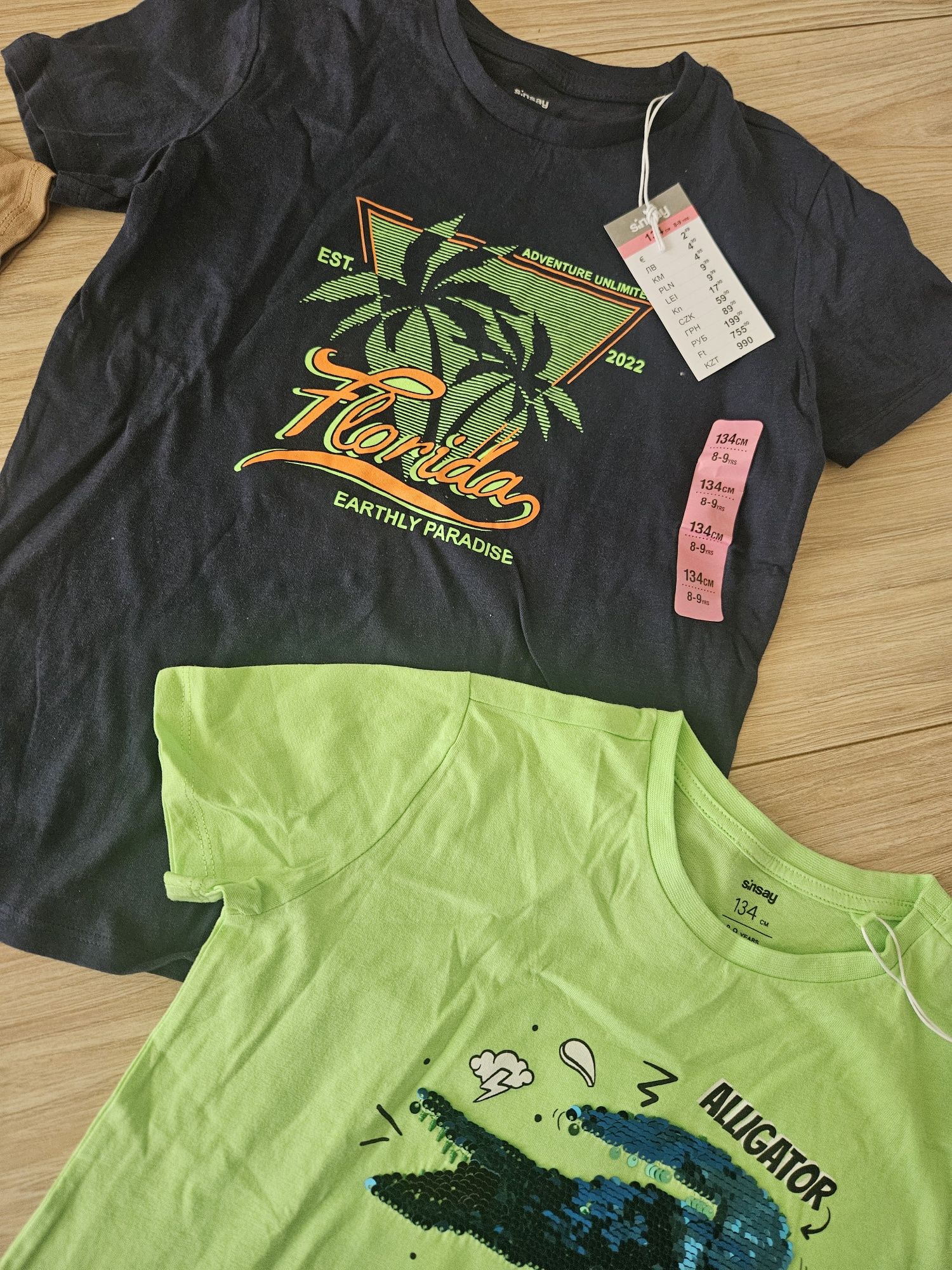 4 nowe T-shirty/koszulki z krótkim rękawem Sinsay roz.134