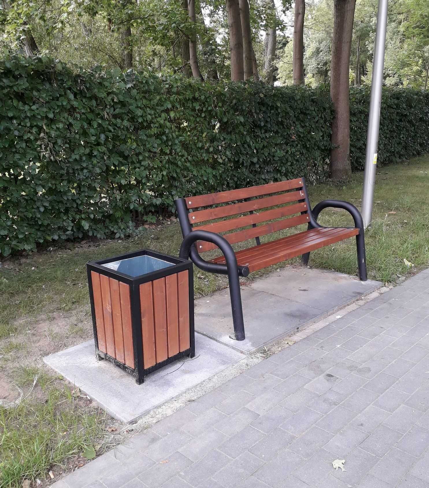 Kosz kwadrat z wkładem , parkowy , miejski , producent , atest