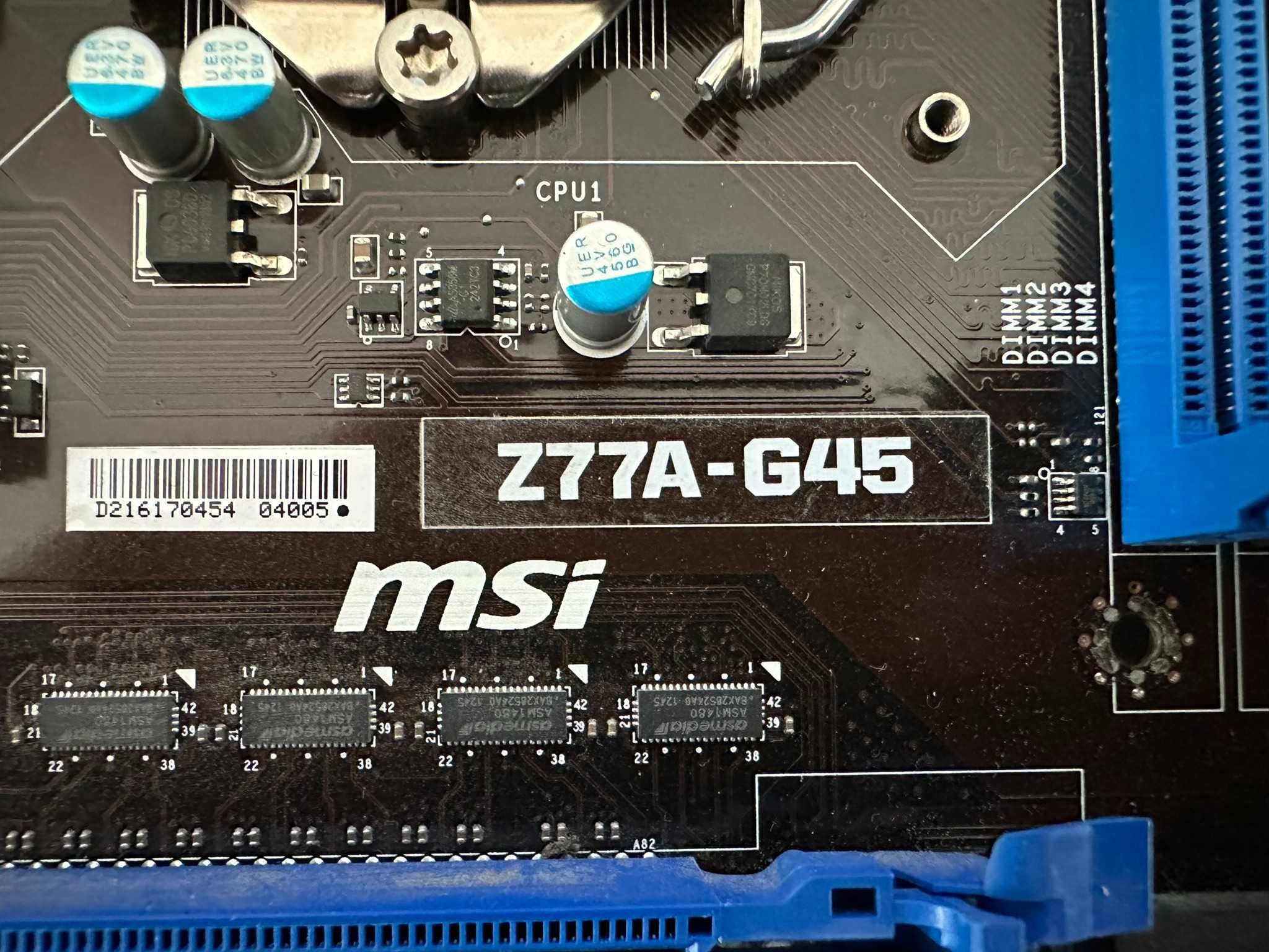 Płyta główna MSI Z77a G45 + procesor Intel I5 3570 + RAM 8GB