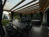 Domek przy lesie z jacuzzi oraz basenem