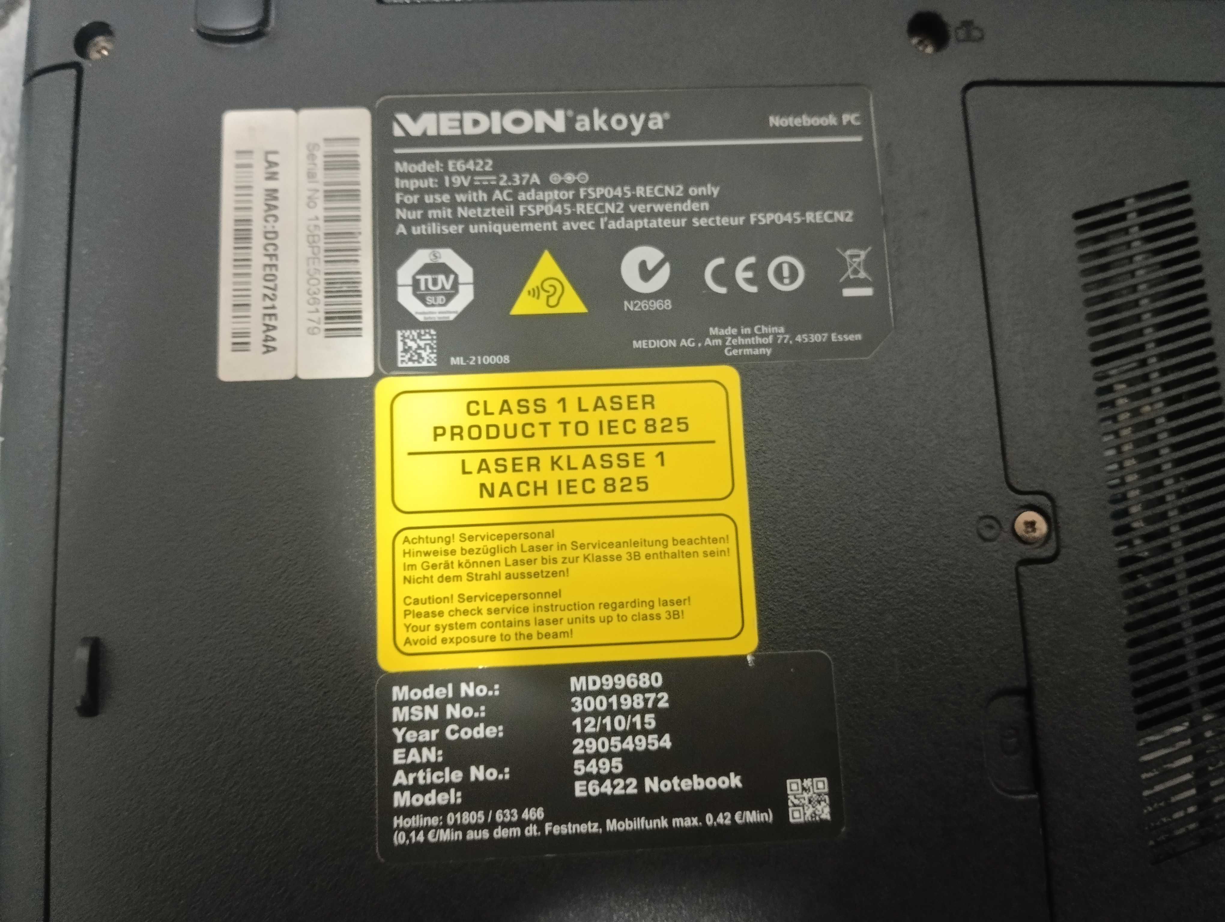 Ноутбук medion e6422