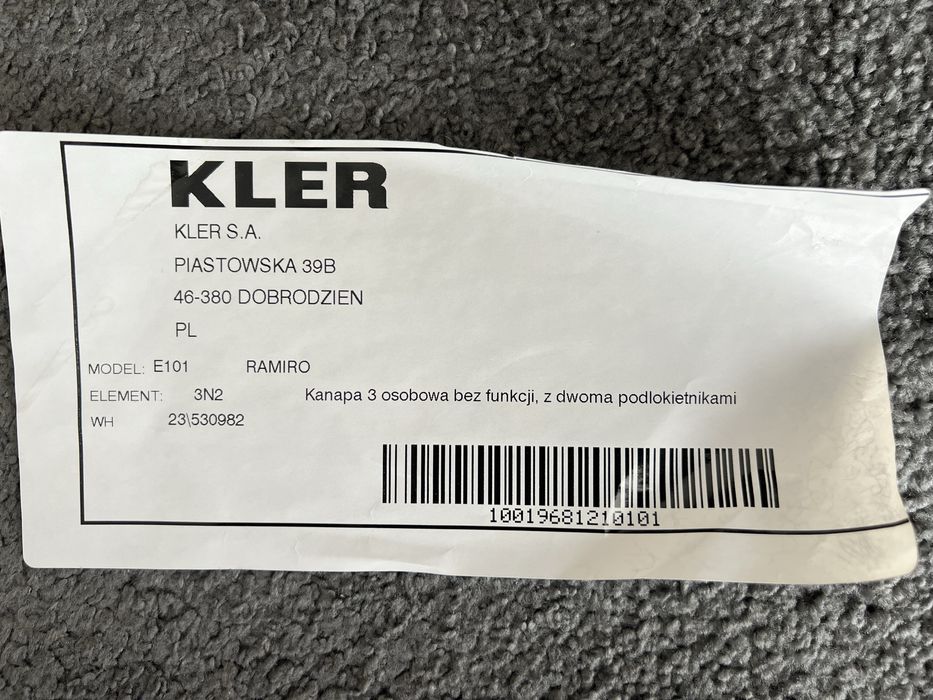 Kanapa 3 osobowa kler skorzana