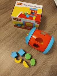 Nowa zabawka beczka sorter z kolorowymi kształtami