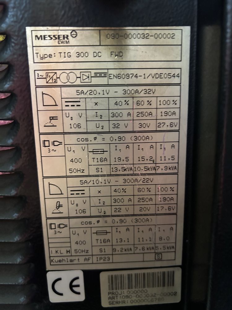Tig Messer 300 DC inverter