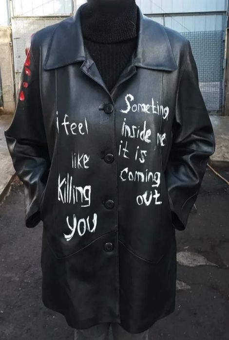 Кастомний кожаный плащ рок металл, canibal corpse