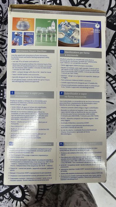 AVENT - Esterilizador de biberões para micro-ondas