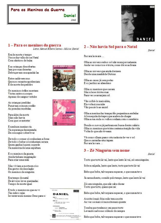 Daniel	- - - - -	Para os Meninos da Guerra	- - - - -	EP