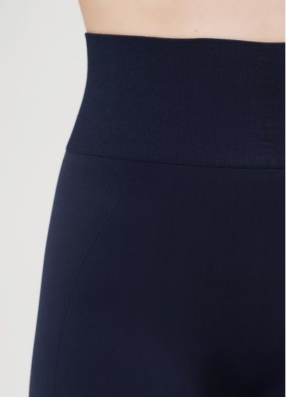 Леггинсы с широким поясом и боком швами Leggings Free dark blue GIUlIA