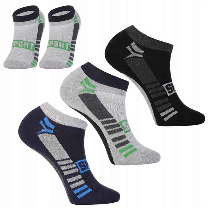 Stopki Skarpetki Męskie Bawełniane Skarpety Sportowe Moraj 3Pary 43-45