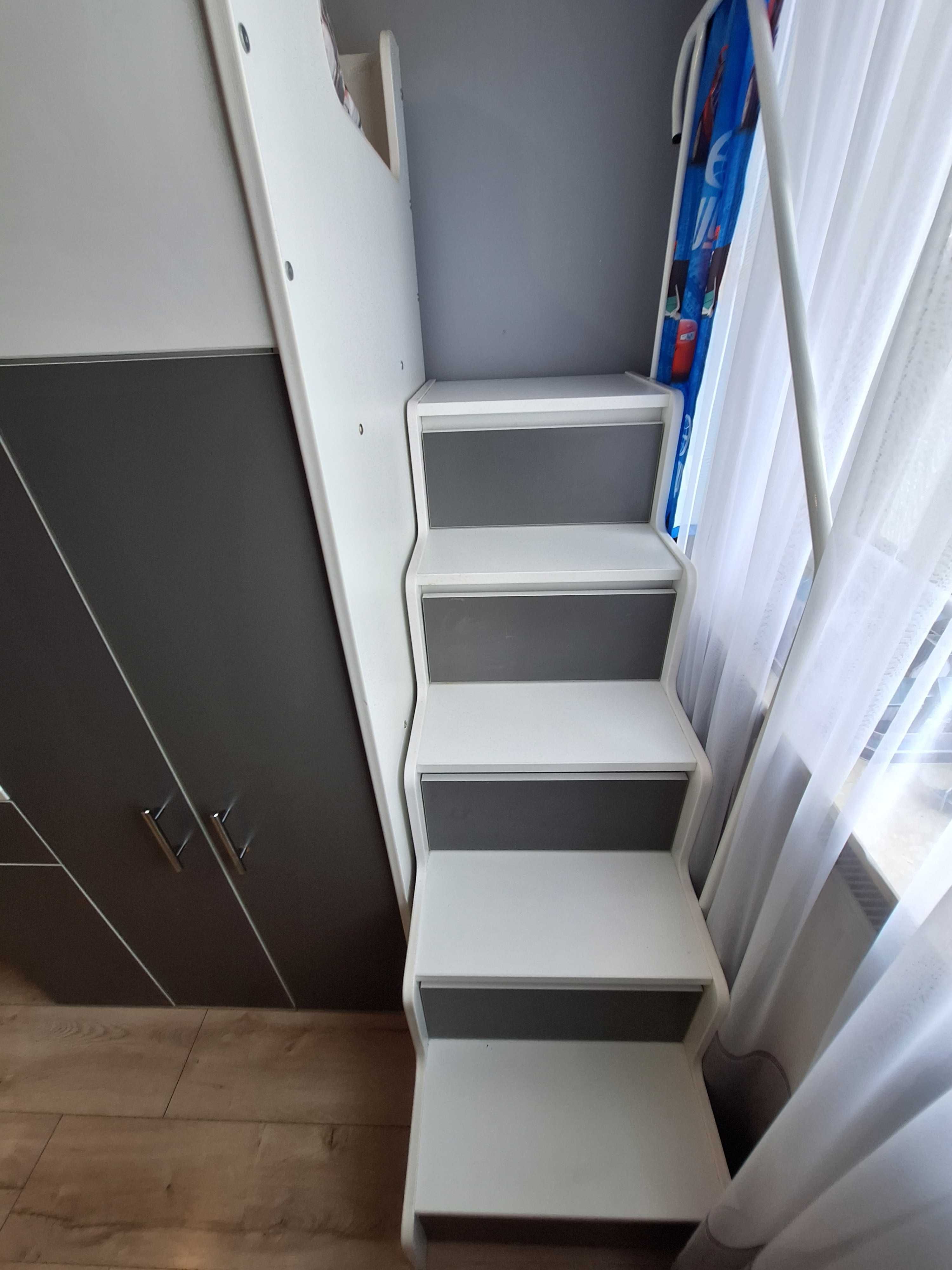 Łóżko piętrowe JSM4 80x190 z biurkiem i materacem