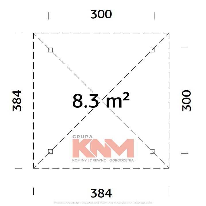 Altana ogrodowa 8,3 m2 na słupach 120x120 świerk skandynawski