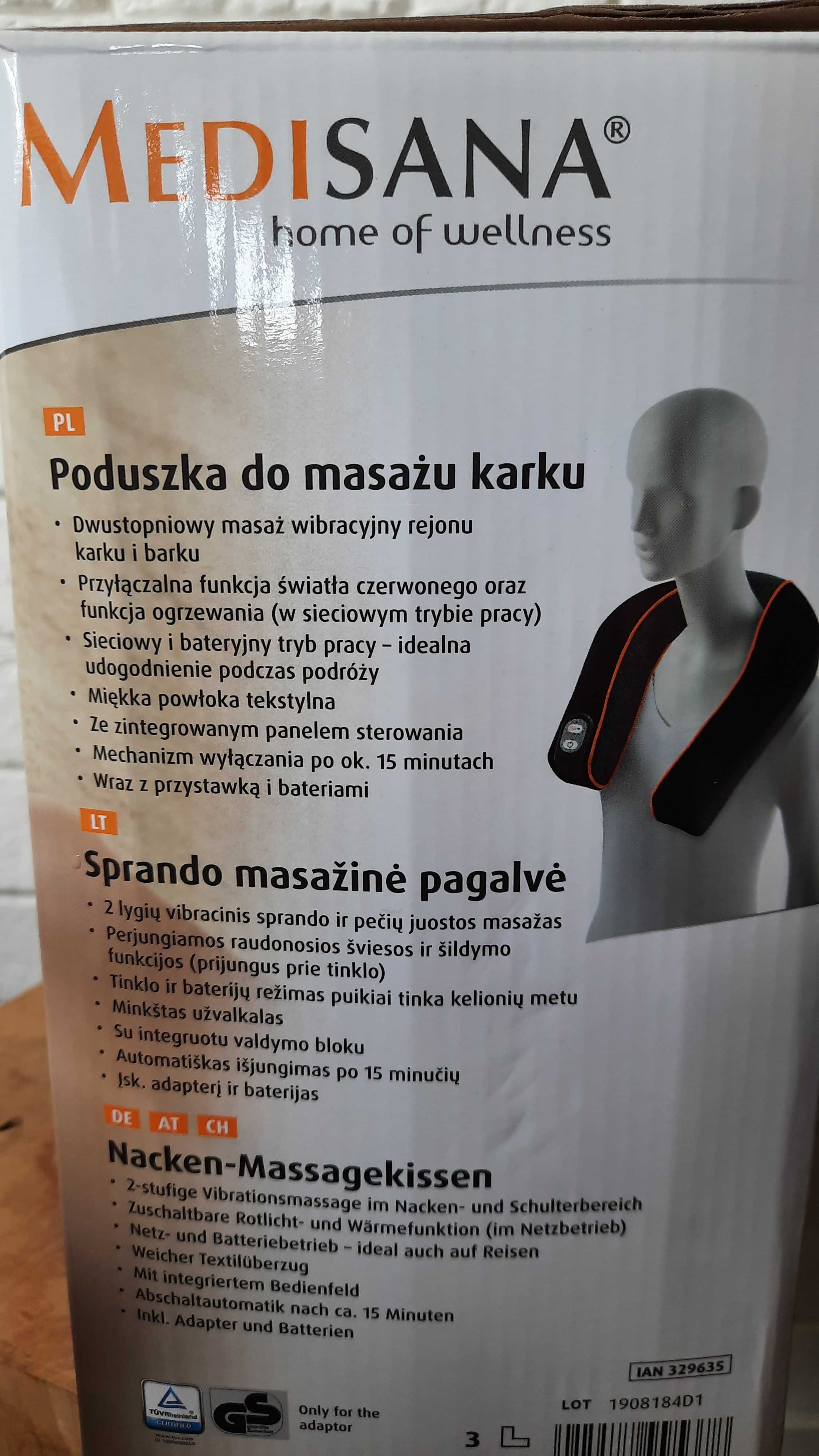 masażer karku z funkcją ogrzewania, poduszka do masażu