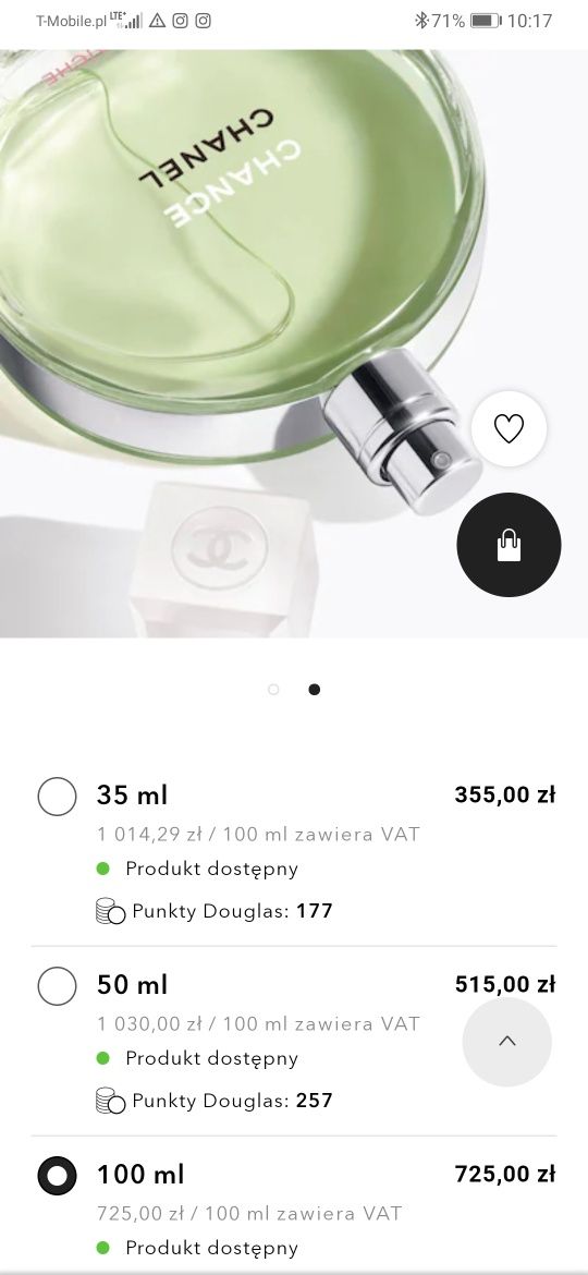 Chance Chanel eau de fraiche eau de toilette 100ml ze strefy bezcłowej