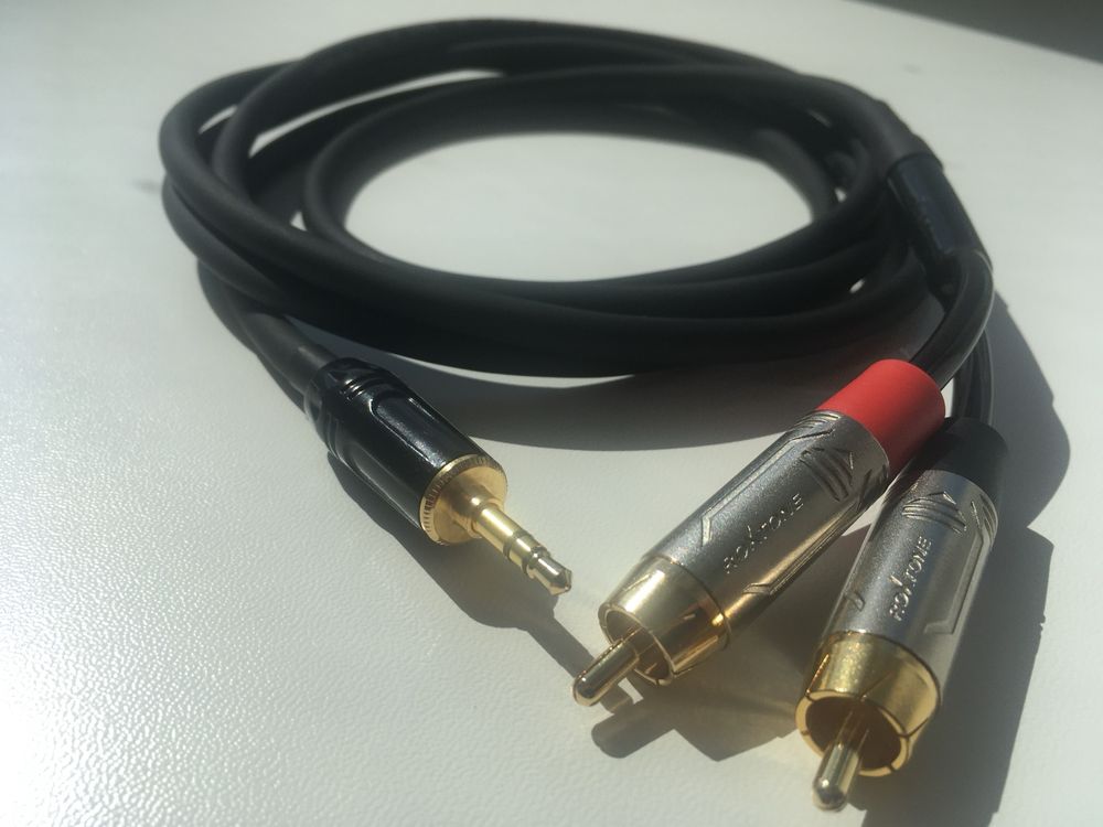 Кабель инсертный 3,5/2RCA,3,5/2Jack(6,3mm)