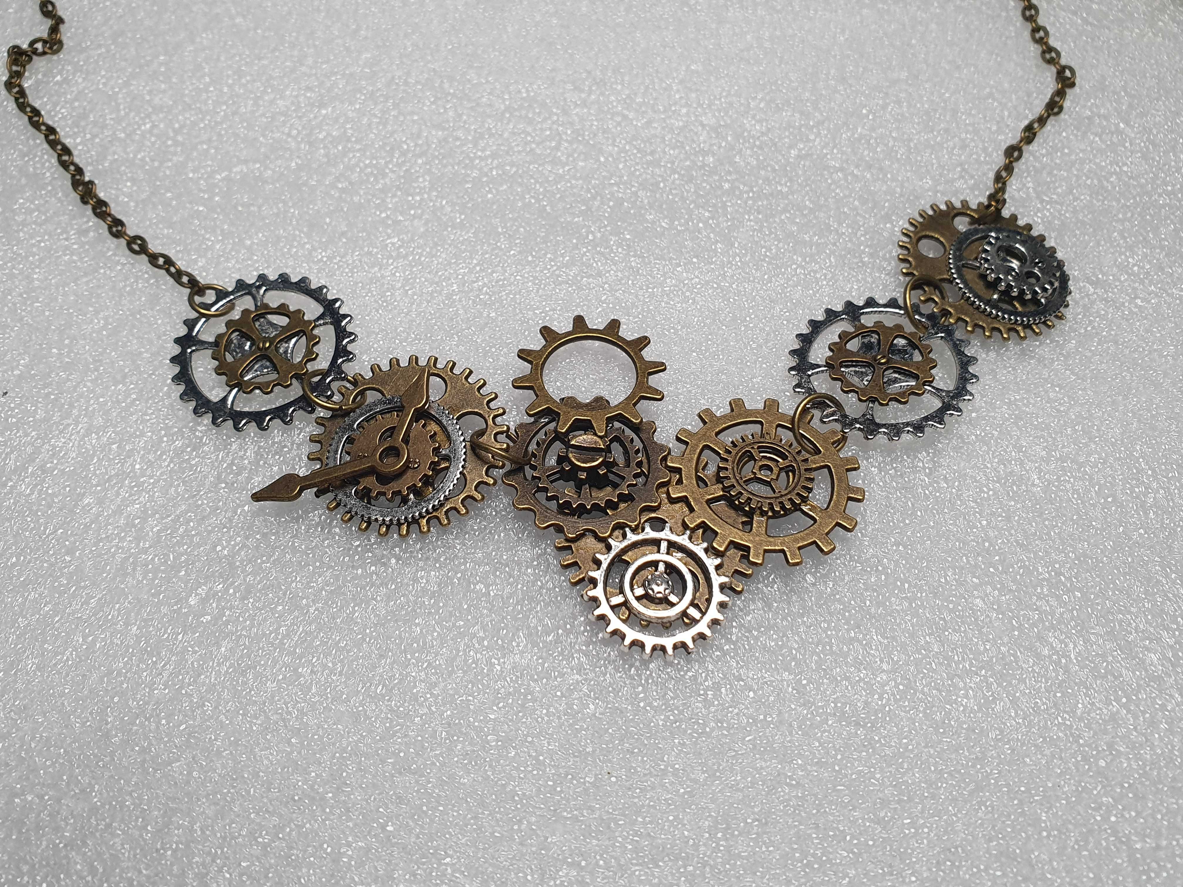 RechicGu Naszyjnik Zegarki przekładnia ręczna Cog Steampunk Vintage