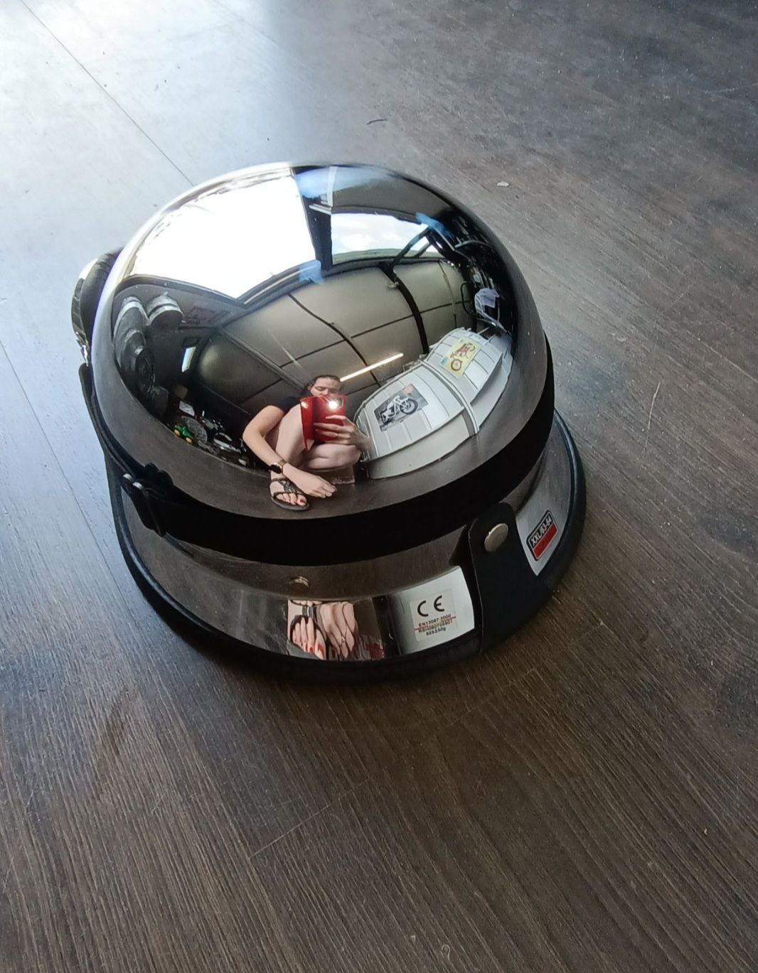 Nowy kask otwarty + google weteran chrom WSK Wfm SHL  komar Romet