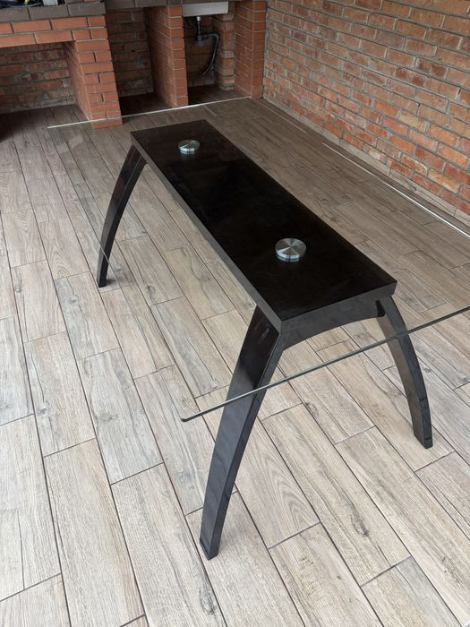 Скляний стіл 90 на 150 см Дуб