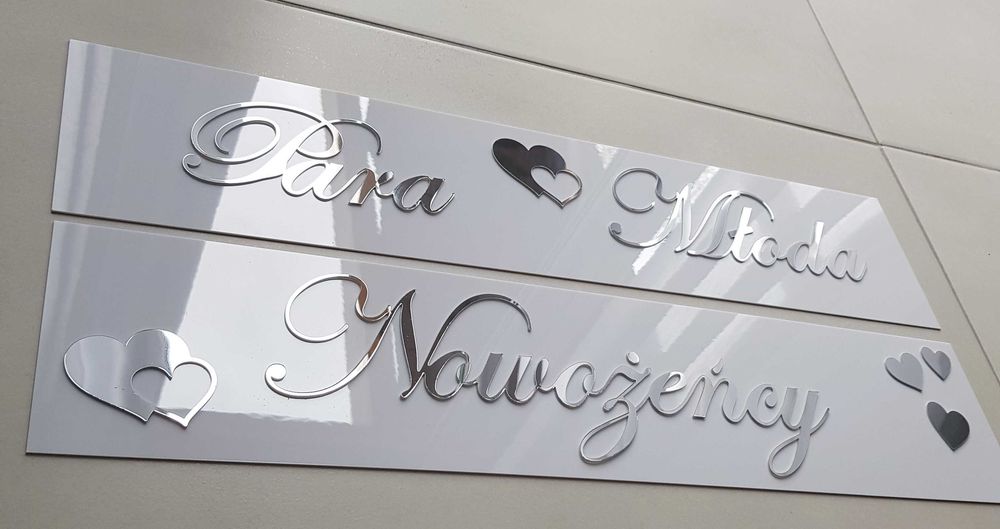 Rejestracja ślubna, tablice młoda para