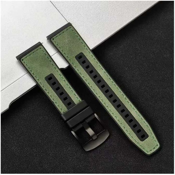 Pasek do męskiego damskiego zegarka 22 mm czarny guma i silicon