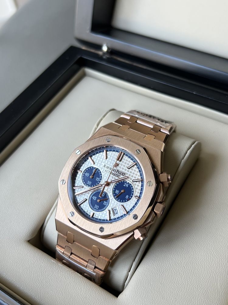 мужские наручные часы AUDEMARS PIGUET Royal Oak Chronograph gold white