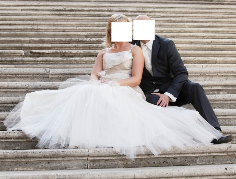 Suknia ślubna/balowa/do sesji zdjęciowej  rozmiar 38/40 ecru