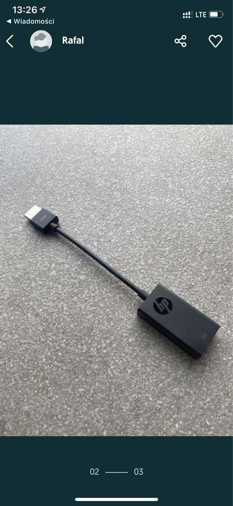 Adapter HP przejściówka konwerter z HDMI na VGA D-SUB