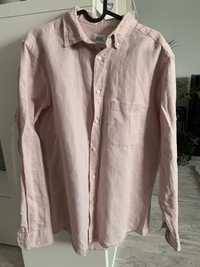 Koszula meska lniana rozowa Zara