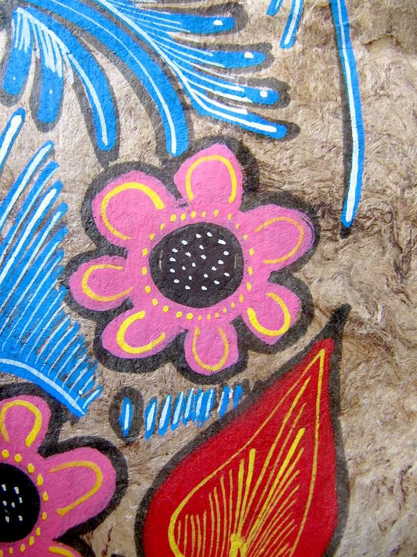 Картина из Мексики Mexican Amate в стиле Folk Art