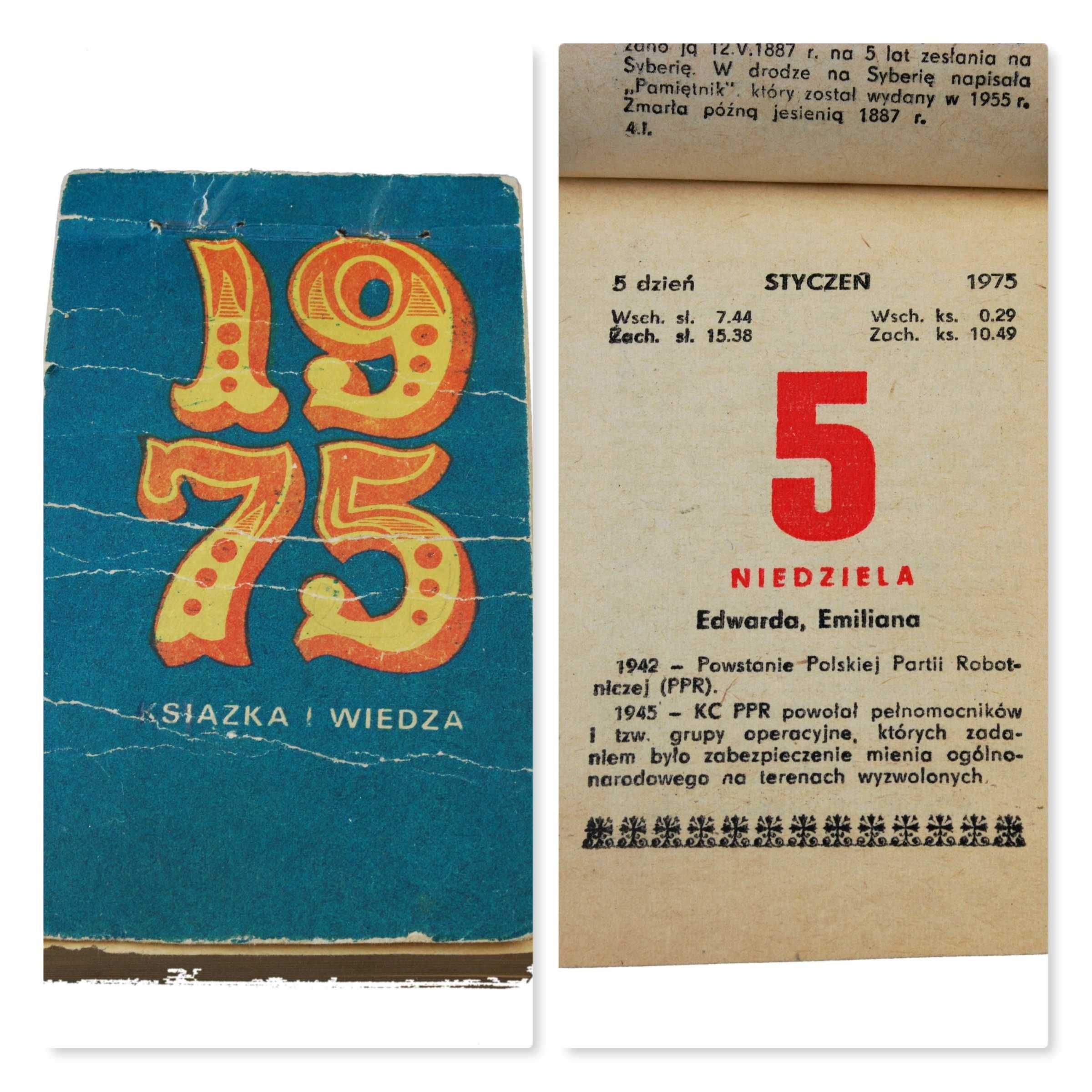 1975 oryginalna kartka z kalendarza zdzierak - 50 urodziny - PREZENT