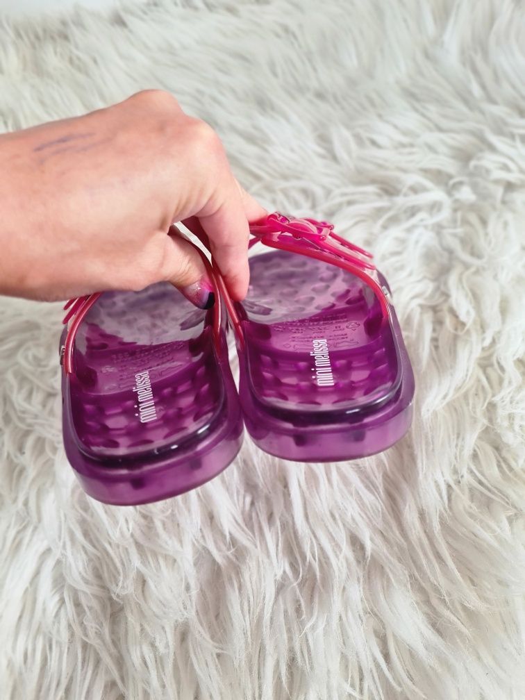 Mini Melissa 28 29 17,5cm klapki dziecięce gumowe meliski róż