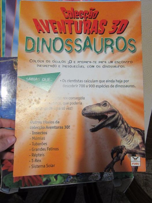 Coleção Aventuras 3D - Dinossauros, Répteis, T-REX, Grandes Felinos, T