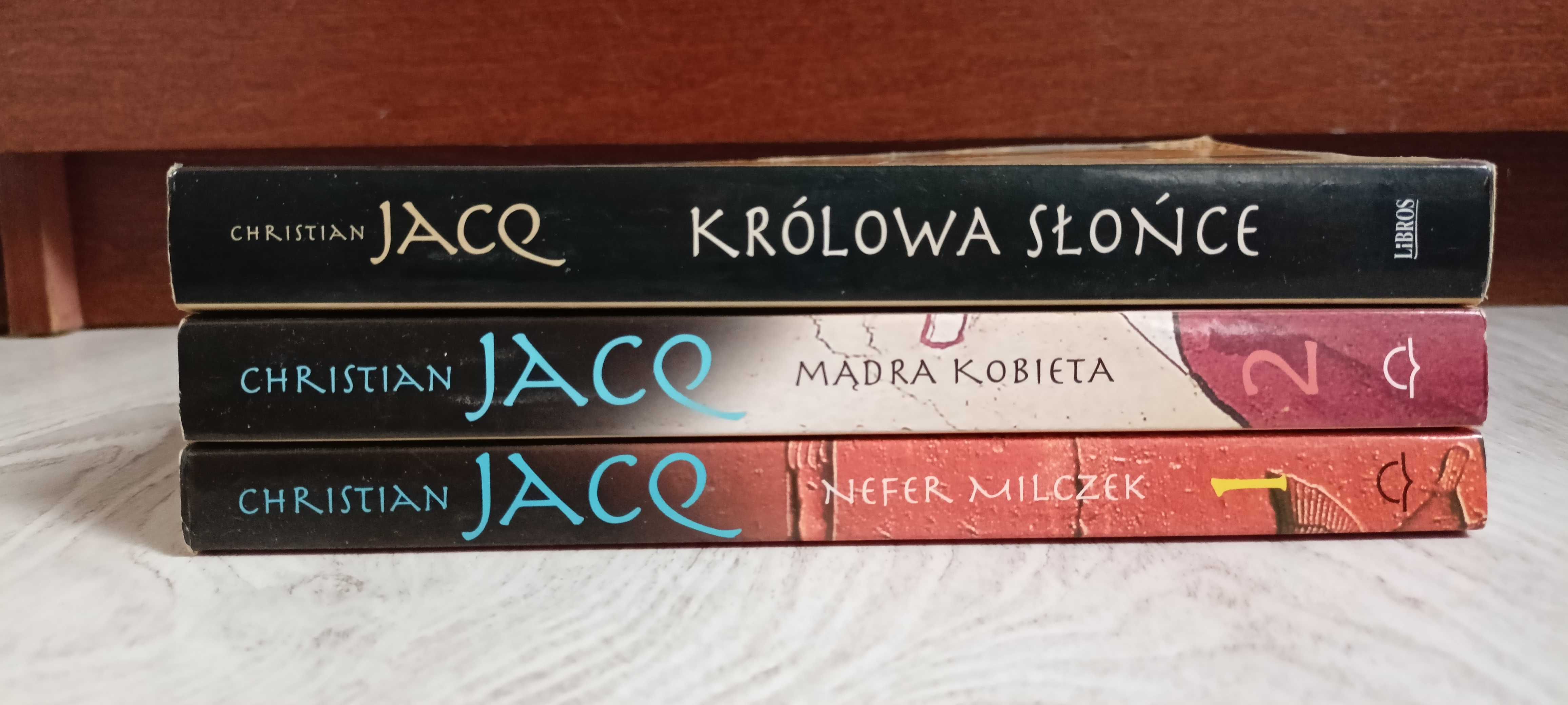 3x Christian Jacq Królowa Słońce + Mądra kobieta + Nefer Milczek   bdb