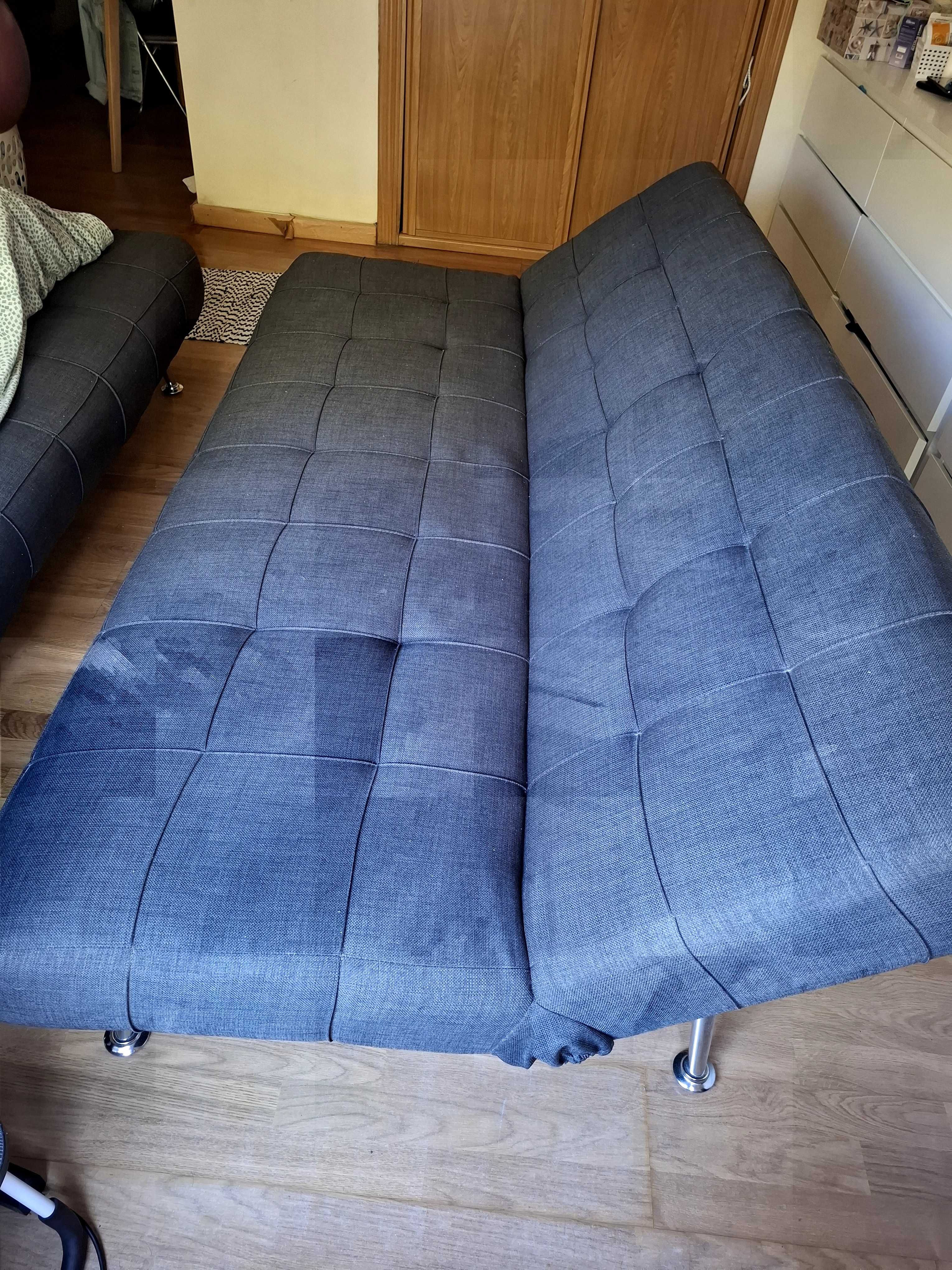 Sofá-cama cinzento NOVO