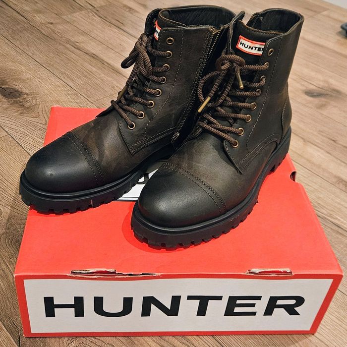 Męskie skórzane buty zimowe / glany, HUNTER, rozmiar 44