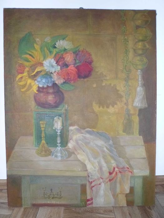 Duży obraz, sygnowany olej na płótnie 75x100