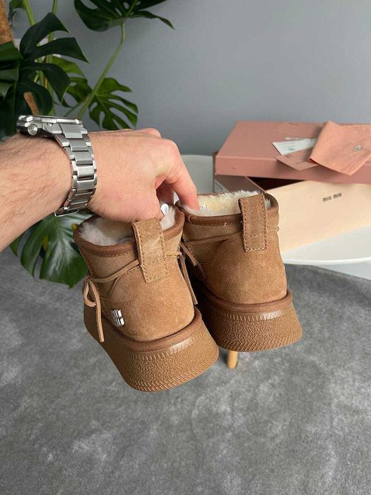 Женские зимние ботинки Miu Miu Winter Boot Мех зимові черевики Міу Міу