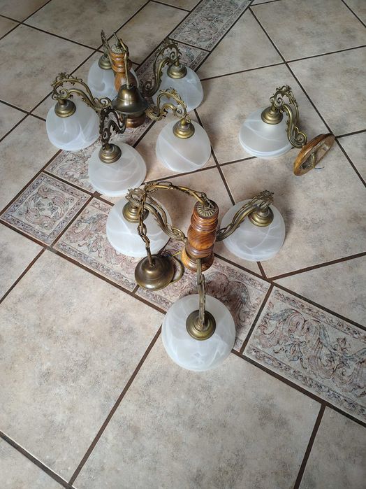 Lampy piątka trójka kinkiet przepiękny komplet