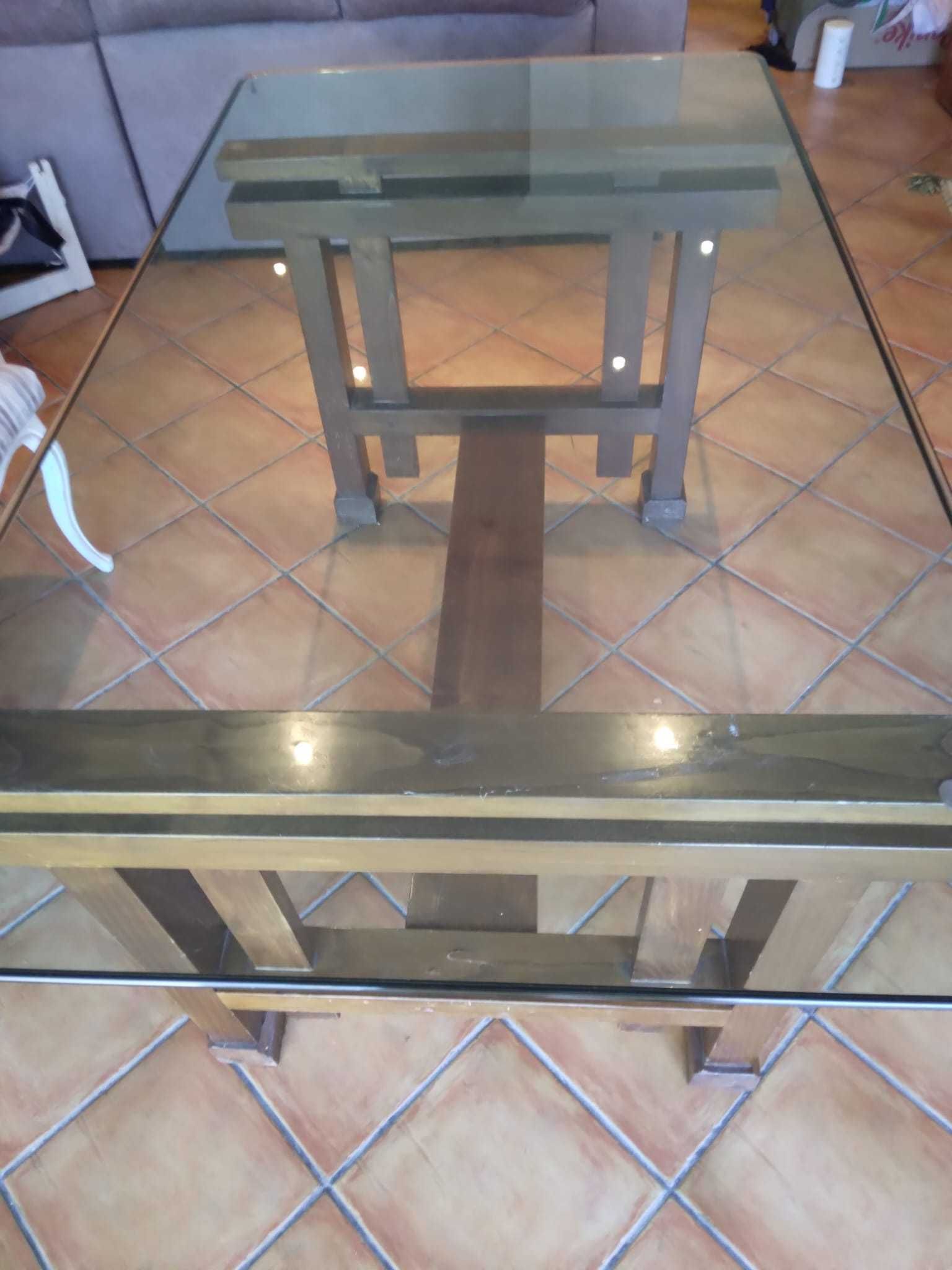 Mesa de vidro para cozinha ou sala