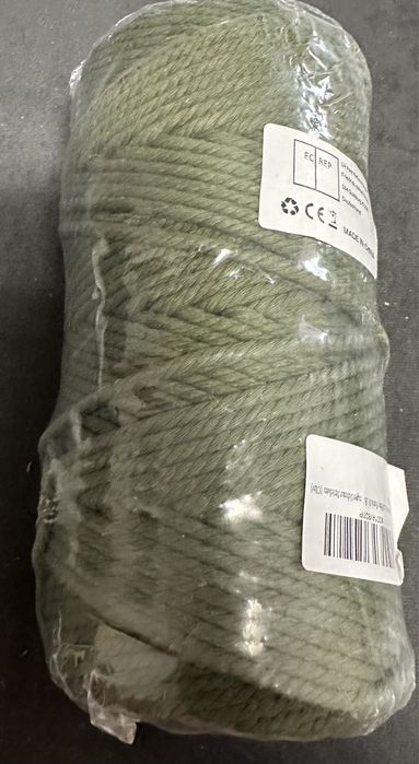 Przędza makramowa, 3 mm x 100 m, przędza bawełniana do majsterkowania